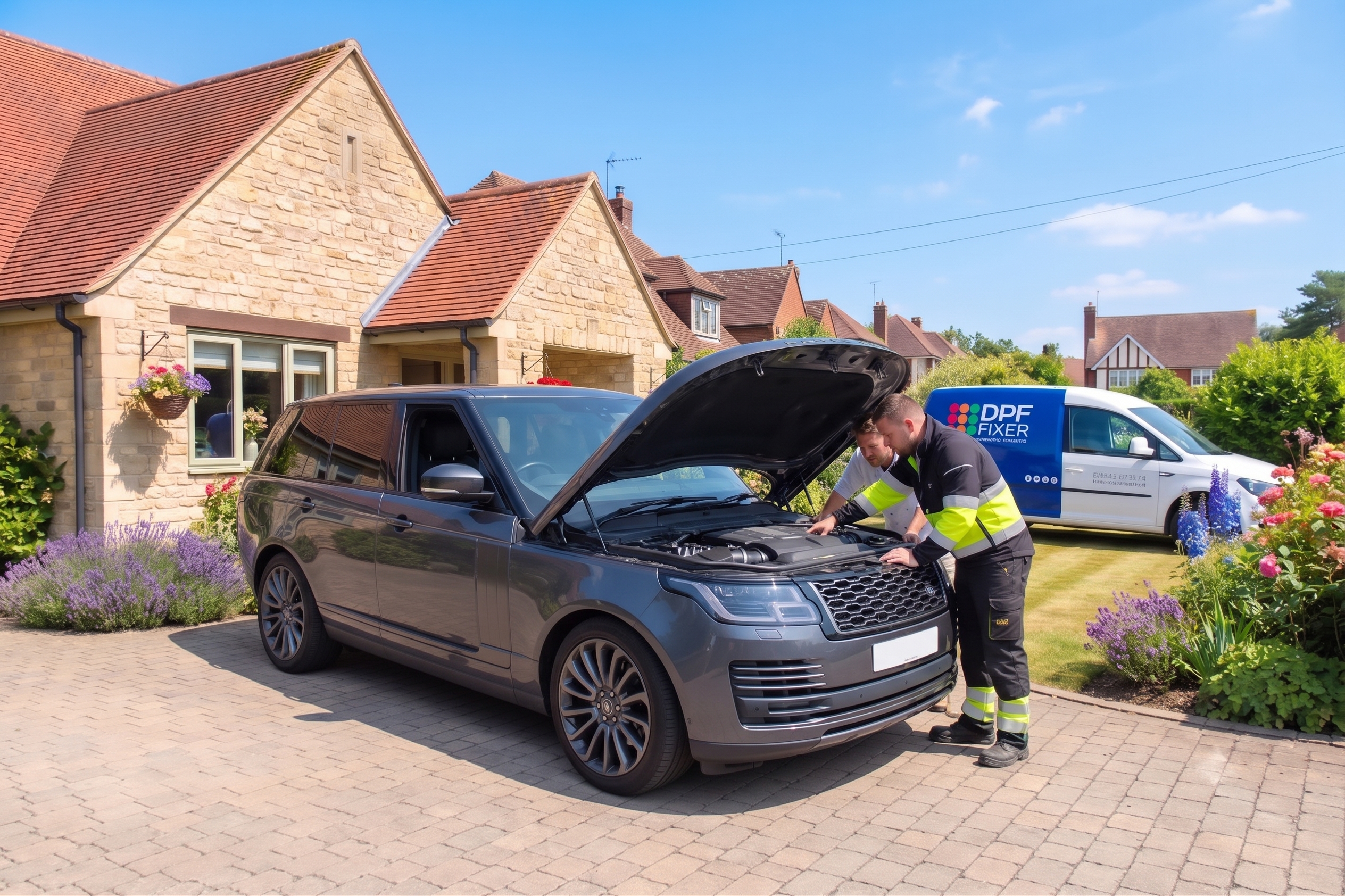 DPF Fixer engineer working on a petrol SUV
